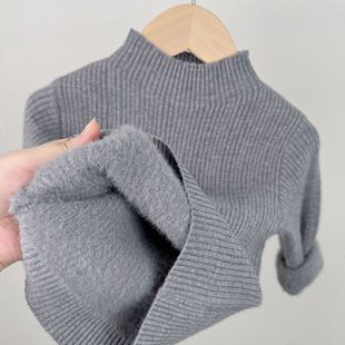 毛衣男女童毛衣加绒一体绒打底针织衫儿童婴儿a类新款冬款