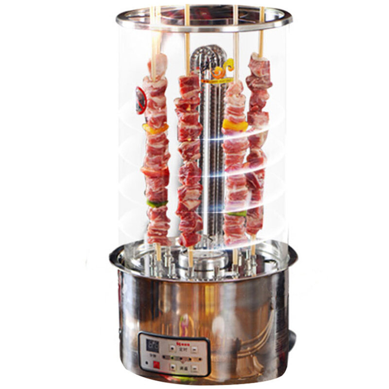 新品电烤串机商用家用摆摊无烟全自动旋转电烧烤炉商用大号烤面筋