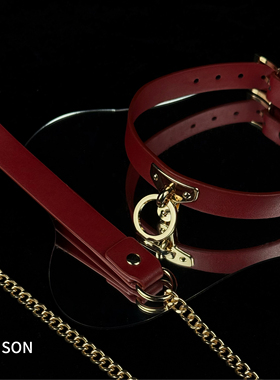 Poison 牛皮黑色定制刻字T型圆环Choker项圈女亚文化项链颈带