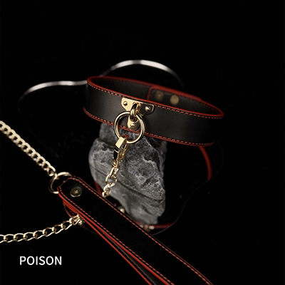 Poison 真皮项圈T扣铃铛puppy女颈带定制k9脖圈Choker