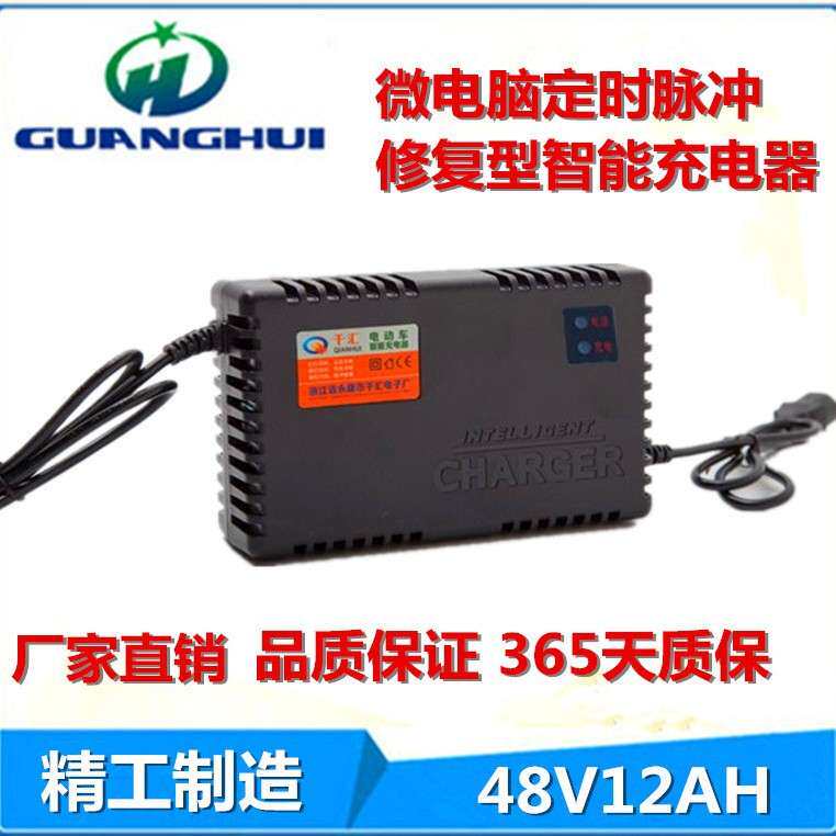 厂家供应 三段式48V12AH充电器 美规110V 电动车充电器