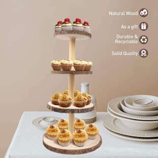 奶酪板 蛋糕店多层蛋糕架 点心盘 中式 茶点盘 木质蛋糕展示台