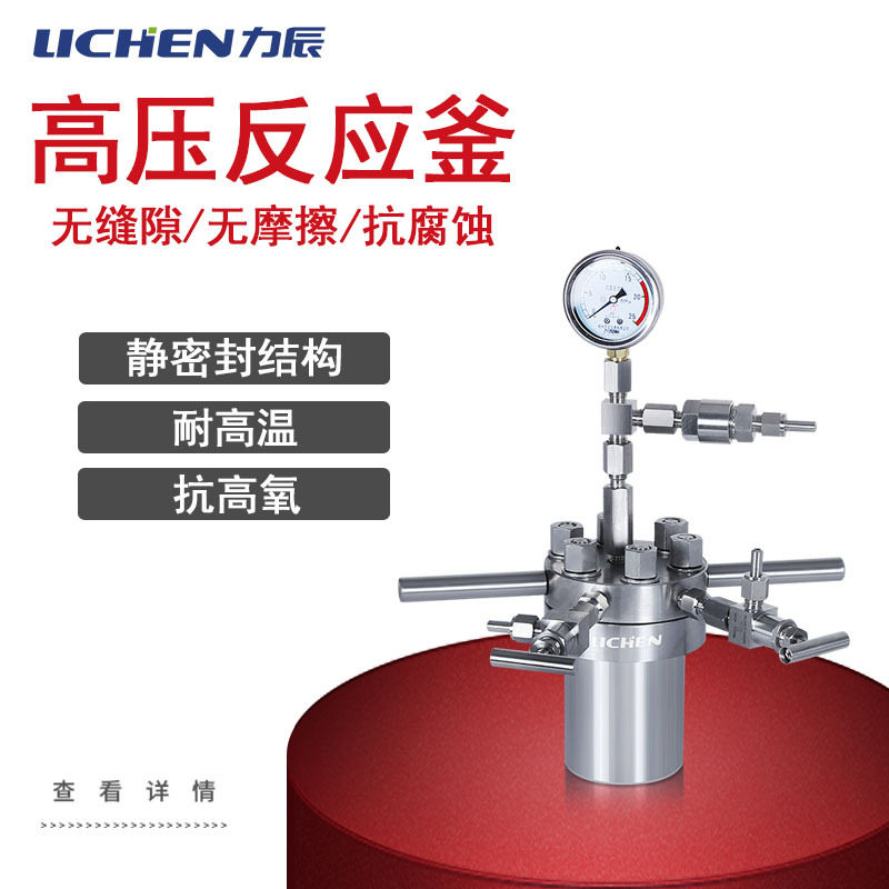 力辰科技不锈钢简易反应釜实验室耐高温抗高氧台式微型反应釜
