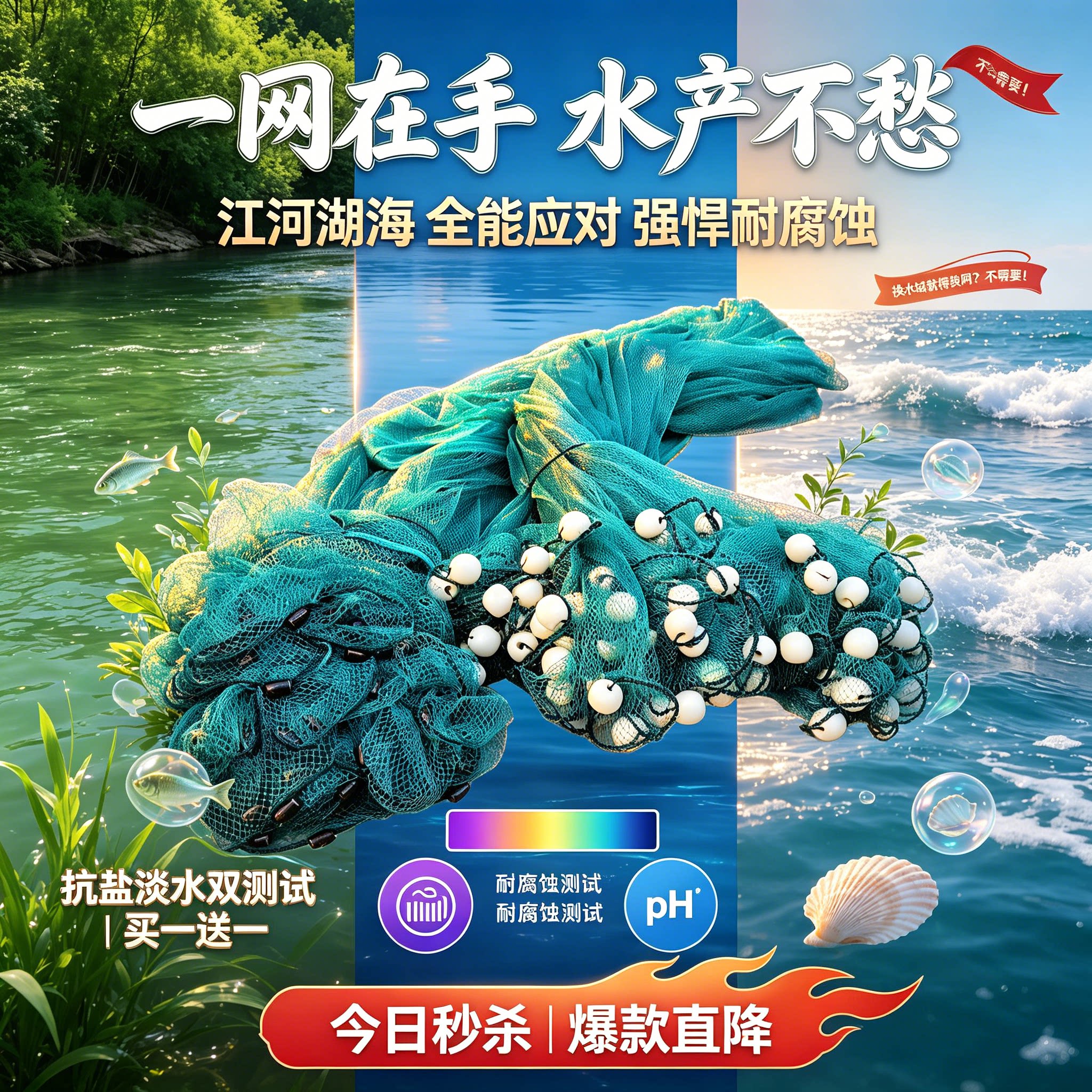 拉网拖网鱼塘清塘网水库隔断网捕鱼网海洋拦污网围网刮网抬网