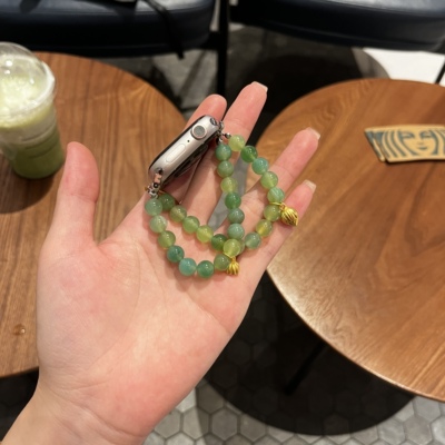 玛瑙手链适用ApplewatchSE苹果手表新中式串珠iwatch表带女高级感