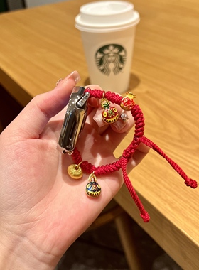 吞金福袋纳福编绳适用ApplewatchS10苹果手表带女iWatch9新年表带