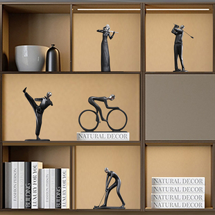 简约现代黑白电视柜摆件运动人物样板房装饰品客厅酒柜办公室摆设