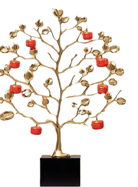 柿柿如意酒柜摆件发财树轻奢招财柿子客厅电视柜装饰乔迁新居礼品