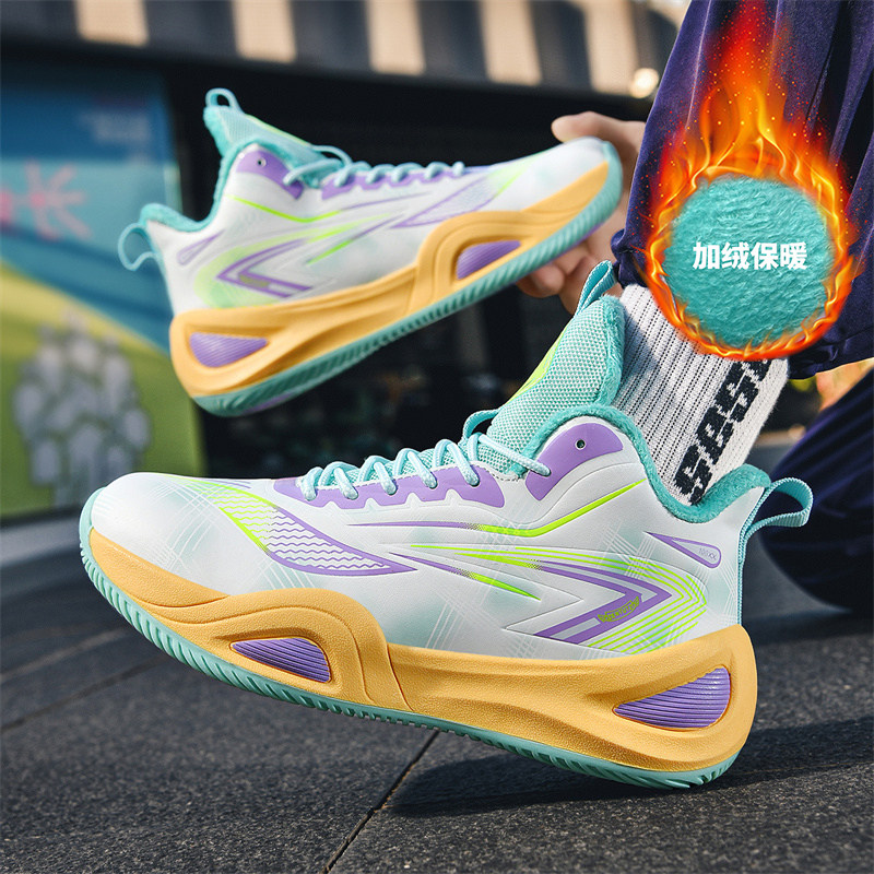 2026男鞋冬季青少年运动鞋男女款初中学生加绒保暖棉鞋男生篮球鞋