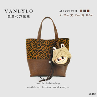 豹纹手提 包三代万里鹿新款 尺寸22 18.5 单肩包5836