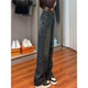 显瘦直筒裤 潮女欧货秋季 新款 2024宽松牛仔裤 刺绣重工阔腿时尚 钻烫