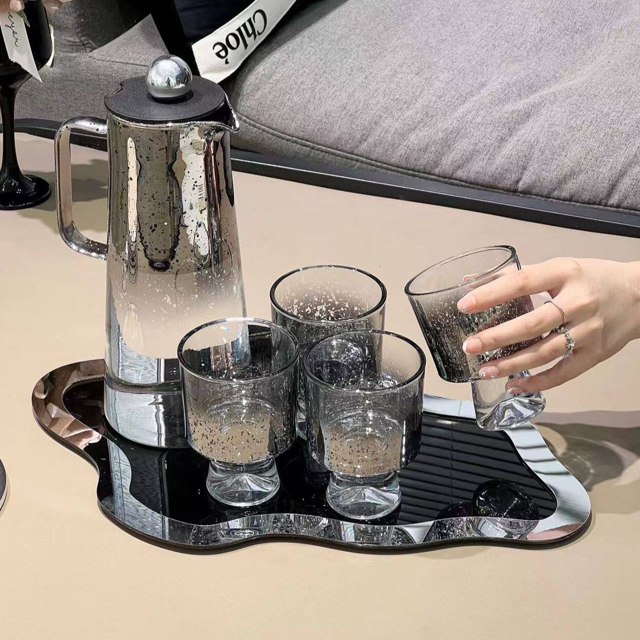 星空水杯套装家用客厅轻奢玻璃简约耐热水具待客ins茶杯茶壶组合