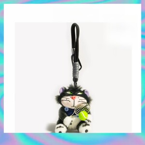 运动风网球路西法猫毛绒公仔书包包挂件汽车钥匙扣个性学生礼物