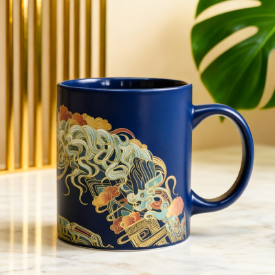 陶瓷国风水杯变色马克杯
