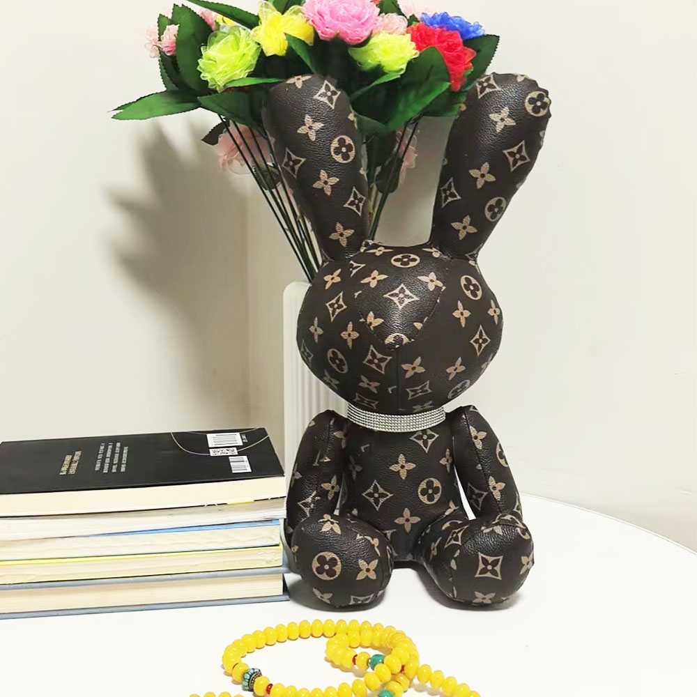 新款PU皮料项圈兔子玩偶