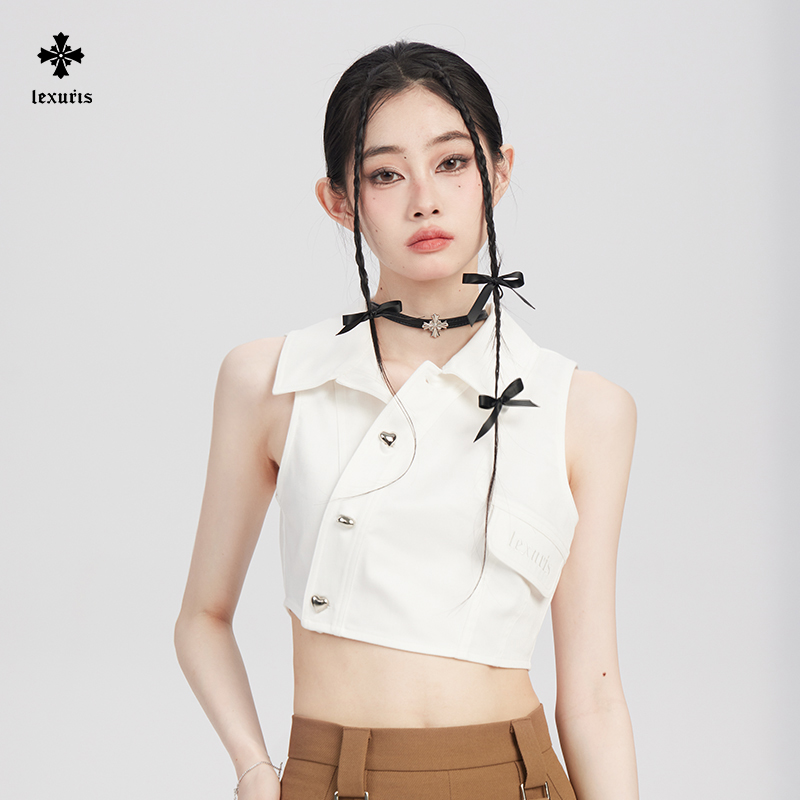 乐序polo上衣无袖显瘦