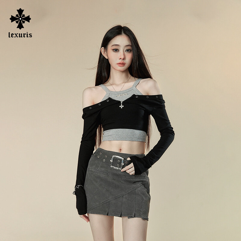 乐序短款两件套针织衫