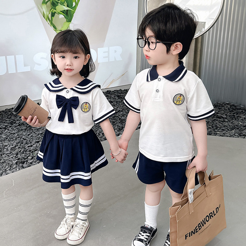 儿童夏季兄妹装套装2024新款韩版男女童学院风两件套姐弟装夏款潮