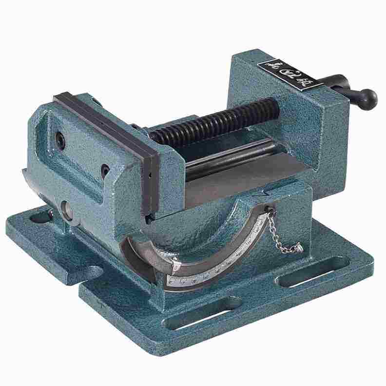 赢领可倾斜导杆式角度平口钳台钻专用090度小台钳夹具3寸4寸实用