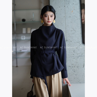 AC Sunshine蛋白人棉亲肤松弛感收腰绑带风衣外套女通勤上衣