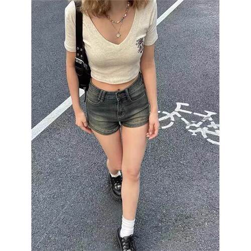 复古美式高街牛仔裤女夏