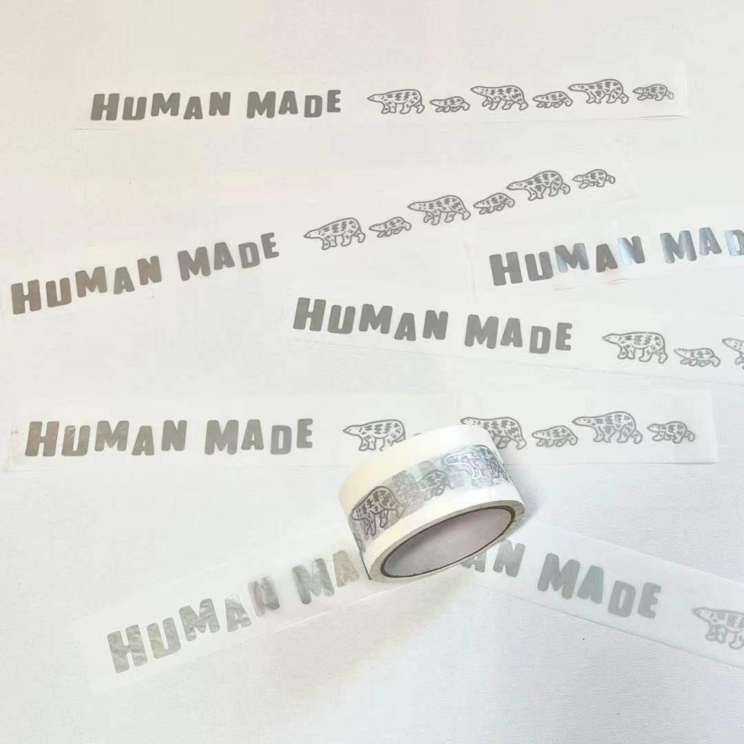 human风格春秋新款复古百搭北极熊图案潮流配饰百搭情侣反光胶带