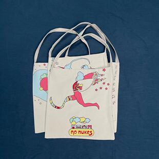 KAPITAL平田和宏春秋款日潮复古旅行帆布可爱油画情侣手拎单肩包