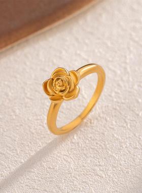 浪漫复古玫瑰花戒指女小红书同款