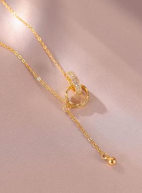 双环项链女2023年新款轻奢高级感
