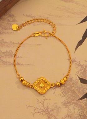 四叶草手链女新中式转运珠设计