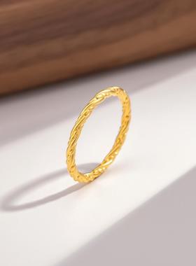 麻花戒指女古法素圈小众设计简约