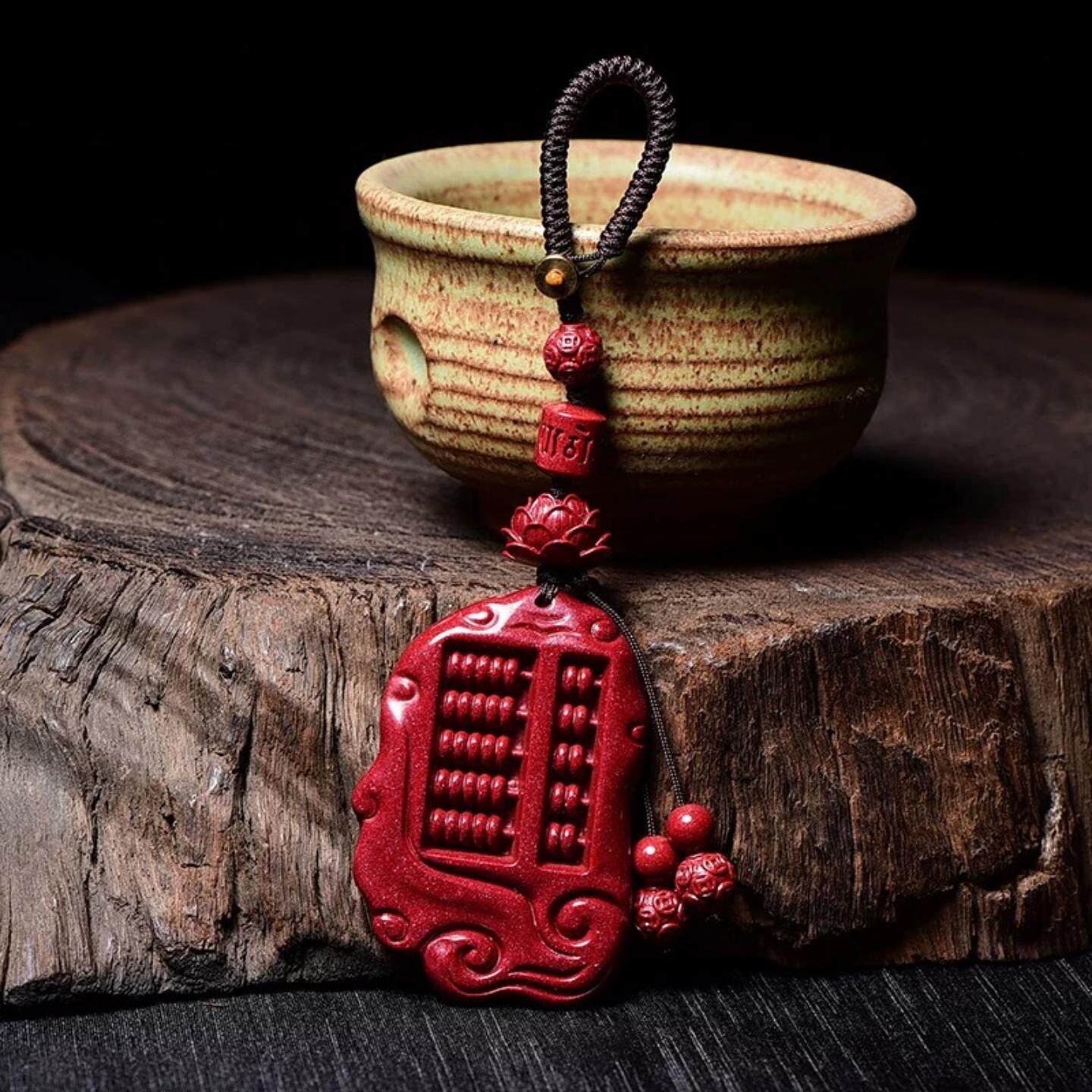 朱砂如意算盘汽车钥匙扣创意男低含量紫金砂挂件女吊坠链个性挂件