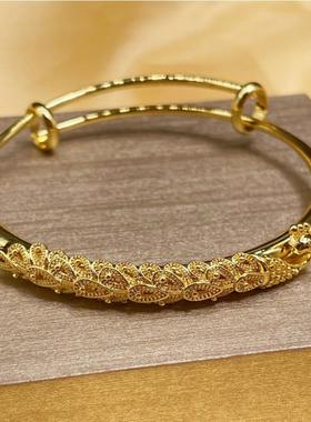 2023新款孔雀展翅镯子女复古