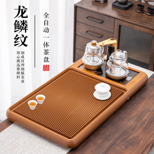 泡茶台实木功夫茶海 现代轻奢办公电木茶盘家用全自动烧水壶一体式
