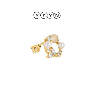 【618新品】一撇一捺YPYN春日和风耳钉9K金莫桑钻单只耳骨钉花环