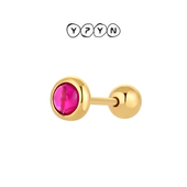 新品 一撇一捺YPYN紫罗兰影10K金耳骨钉单只耳钉刚玉耳环