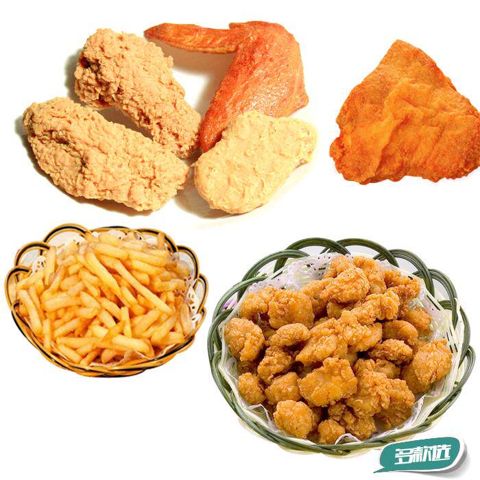 仿真KFC香辣鸡翅鸡腿上校鸡块 奥尔良烤翅鸡腿吮指鸡块鸡米花薯条图片