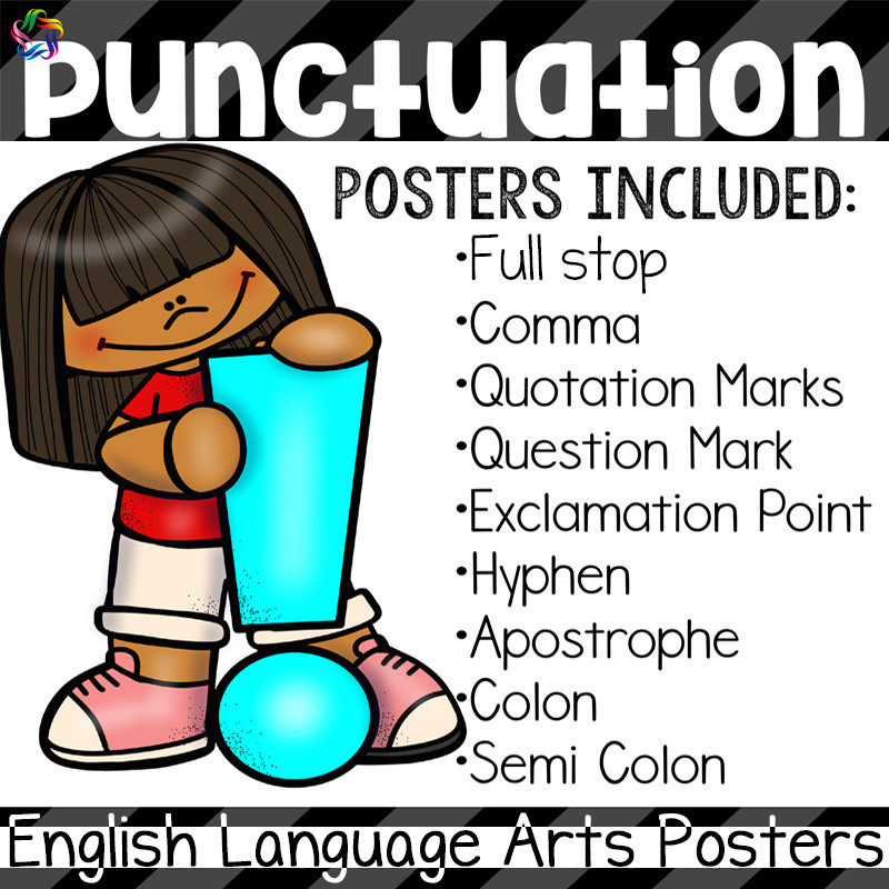 punctuation英语教室课堂学习阅读写作标点符号海报英文培训墙贴