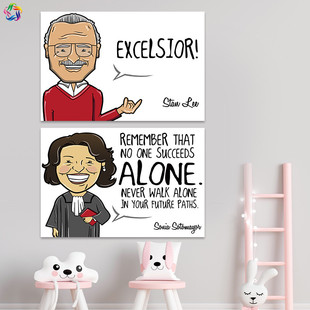 中外名人名言标语英语课堂装 饰墙贴画双语教室class学生励志海报