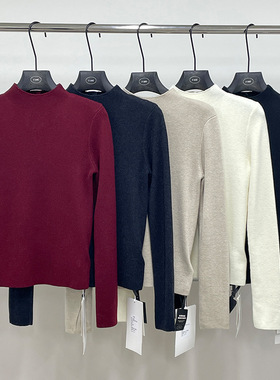 FONE简禾半高领长袖毛衣女2025冬季新款纯色百搭羊毛针织衫