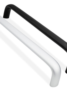 工业铝合金黑圆拉手机箱机柜门把手面板椭圆U型加长提手LS516-2A