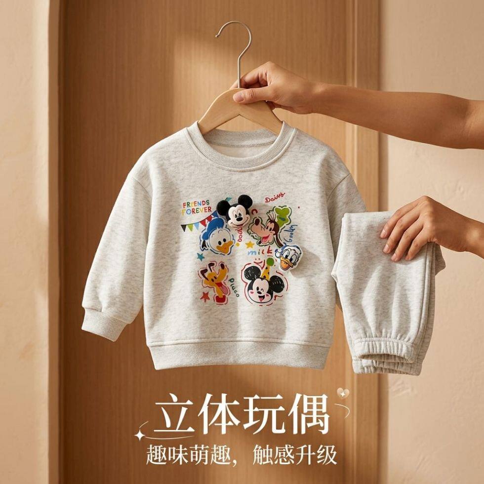 立体玩偶米奇冬季儿童纯棉卫衣