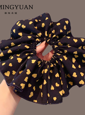 有趣的爱心~中古风姜黄色大肠发圈高级感头饰女扎头盘发头绳发饰