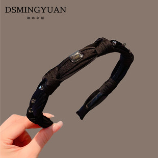 重工高端绒布发箍精致头箍女2025年新款头饰高级感外出百搭发卡潮