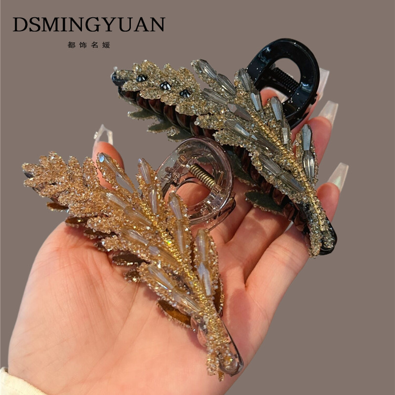 法式高端水晶麦穗盘发头饰发抓夹