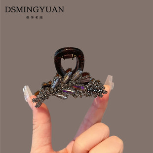 高级感水晶麦穗发夹女后脑勺中号鲨鱼夹气质盘发抓夹2025新款夹子