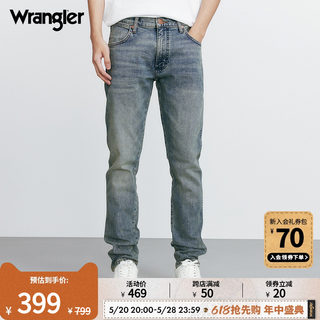 Wrangler威格深蓝色812Larston美式复古高街复古修身男士牛仔裤