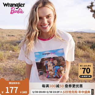 印花女士短袖 Wrangler®xBarbie™「丹宁梦境」胶囊系列24新款 T恤