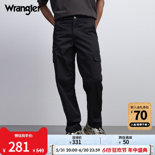 多口袋美式 工装 梦险工装 休闲裤 黑灰色男士 Wrangler威格24春夏新款