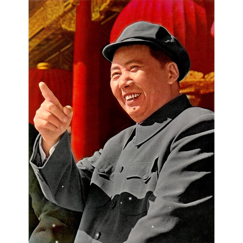 红色伟人毛主席画像客厅加厚背胶伟人海报相片北京城门挂画装饰画